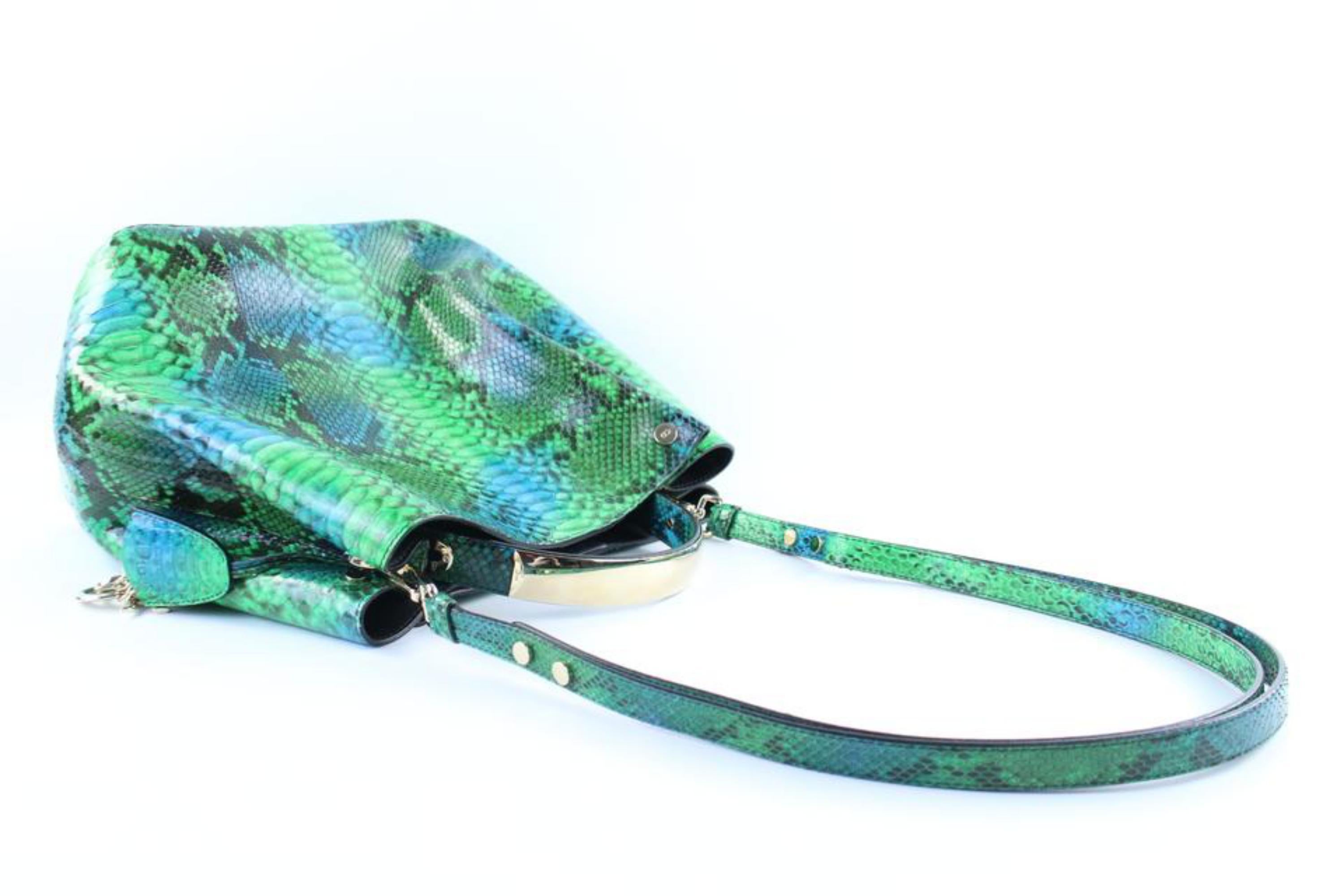 Dior Green Python Diorific Hobo 2way Bag 2DR613a For Sale 5