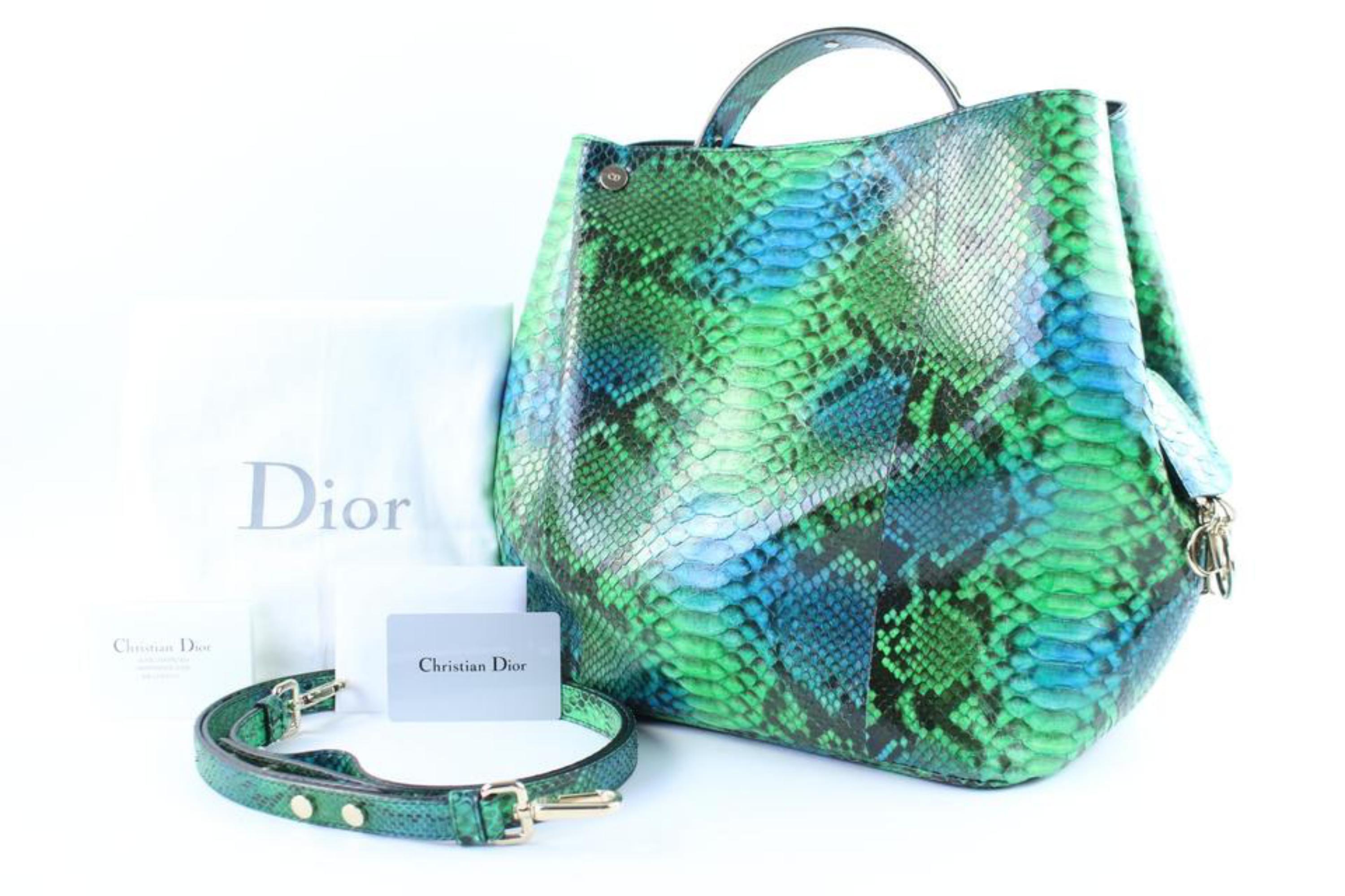 Dior Green Python Diorific Hobo 2way Bag 2DR613a For Sale 7