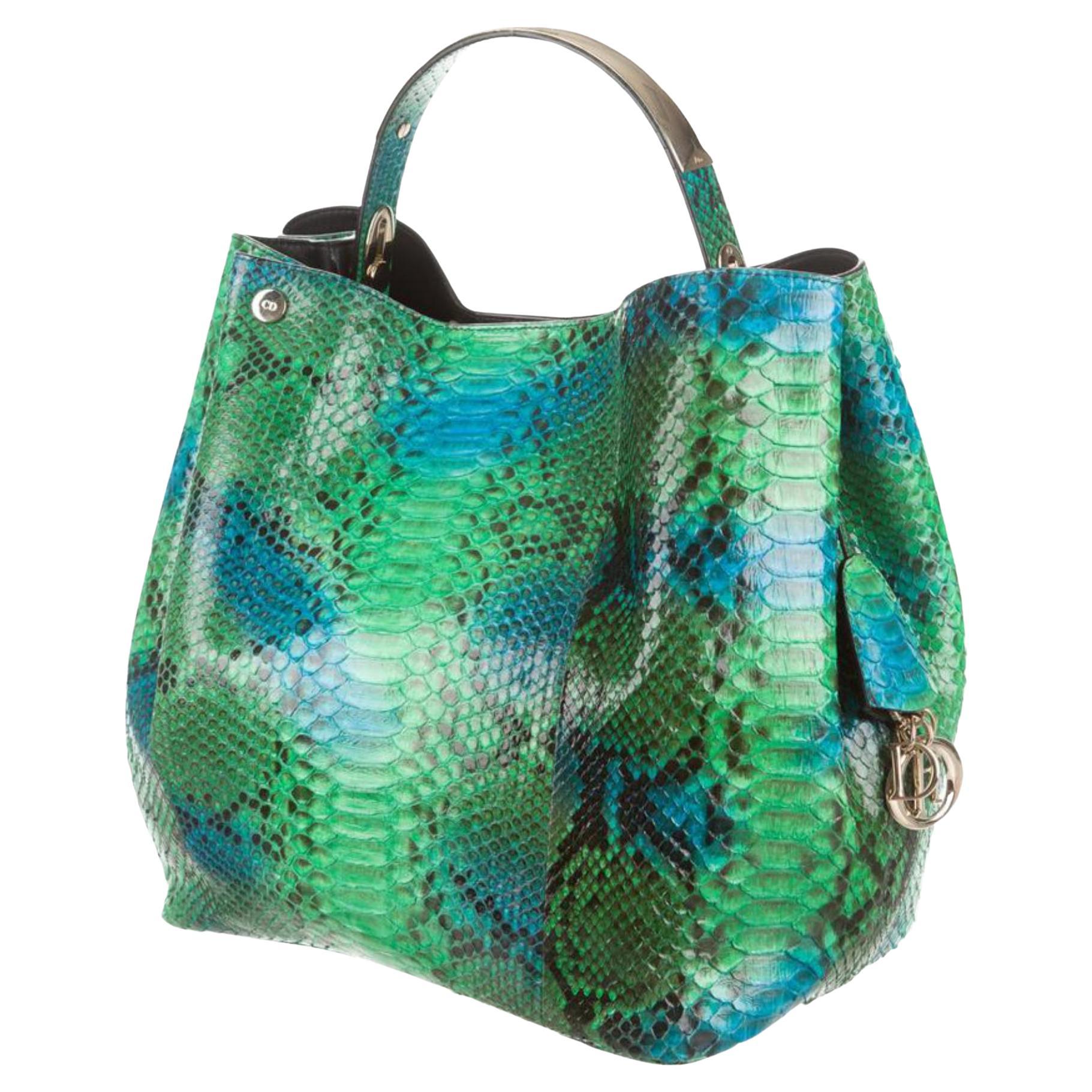 Dior Green Python Diorific Hobo 2way Bag 2DR613a For Sale