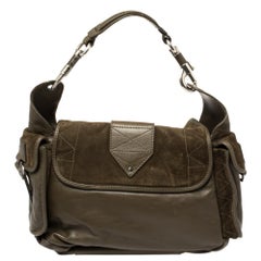 Dior Green Suede And Leather Rebelle Hobo