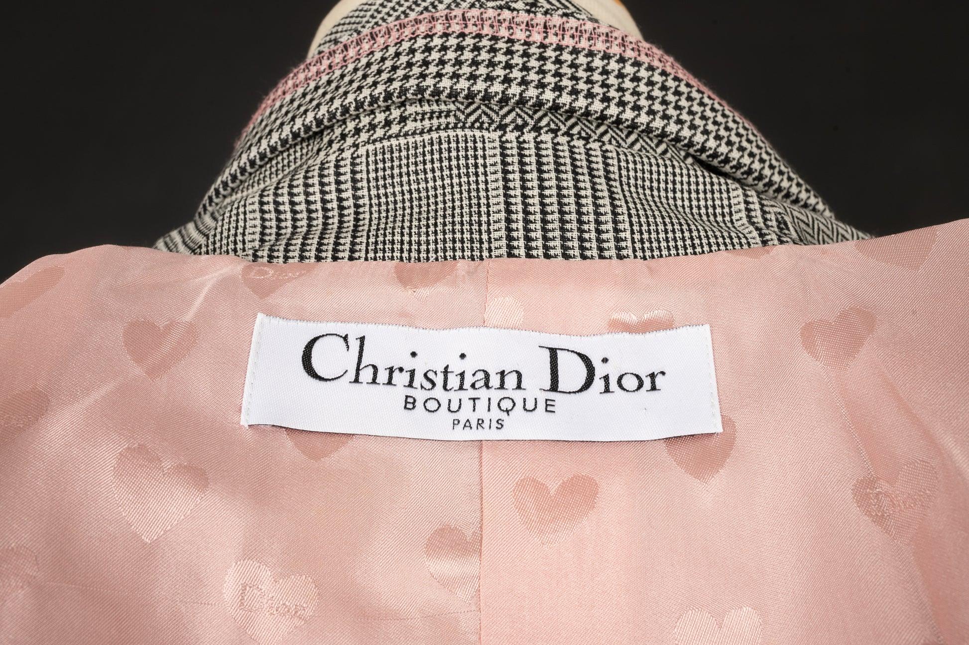 Ensemble Dior gris et rose en laine et soie, printemps 2005 en vente 2