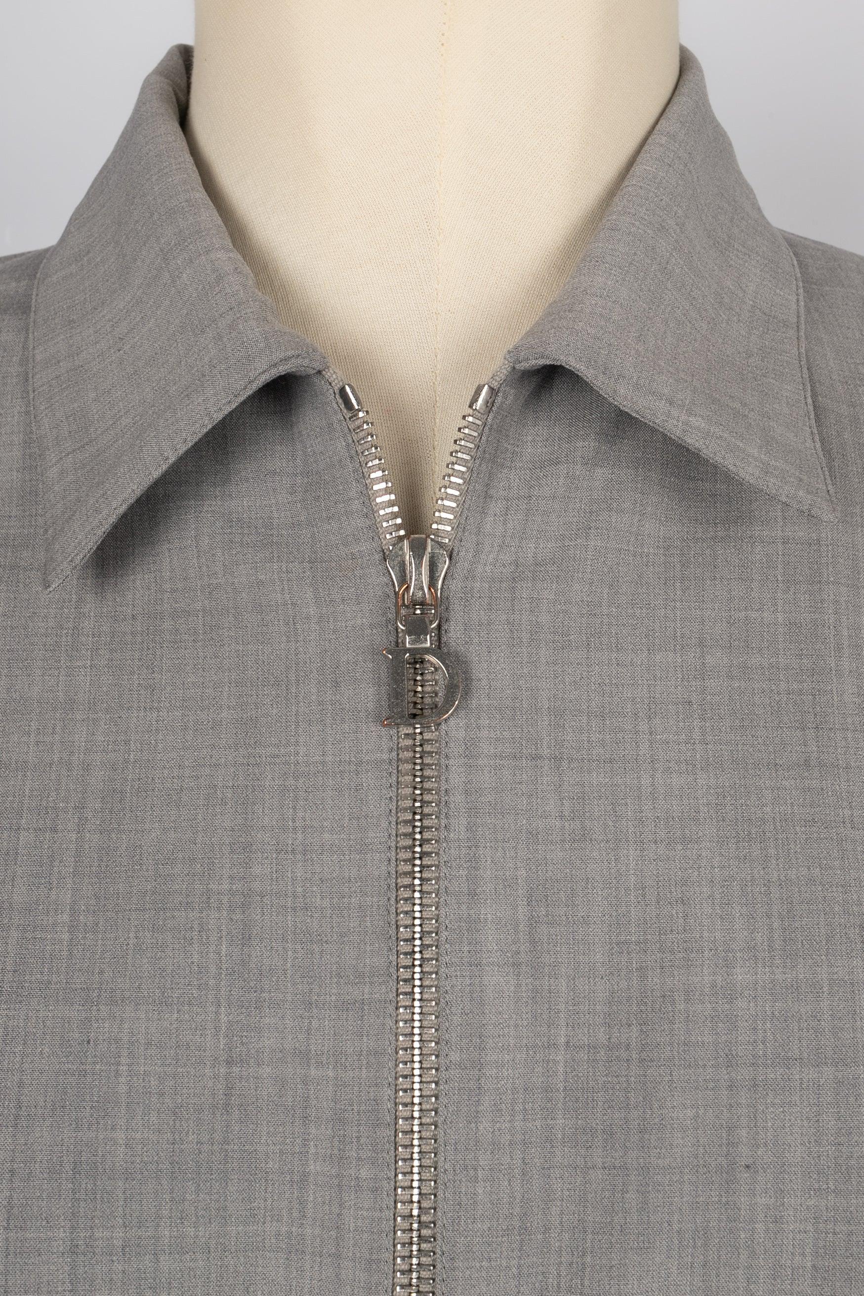 Dior Grey Blended Wool Short Jacket, 2001 For Sale 3