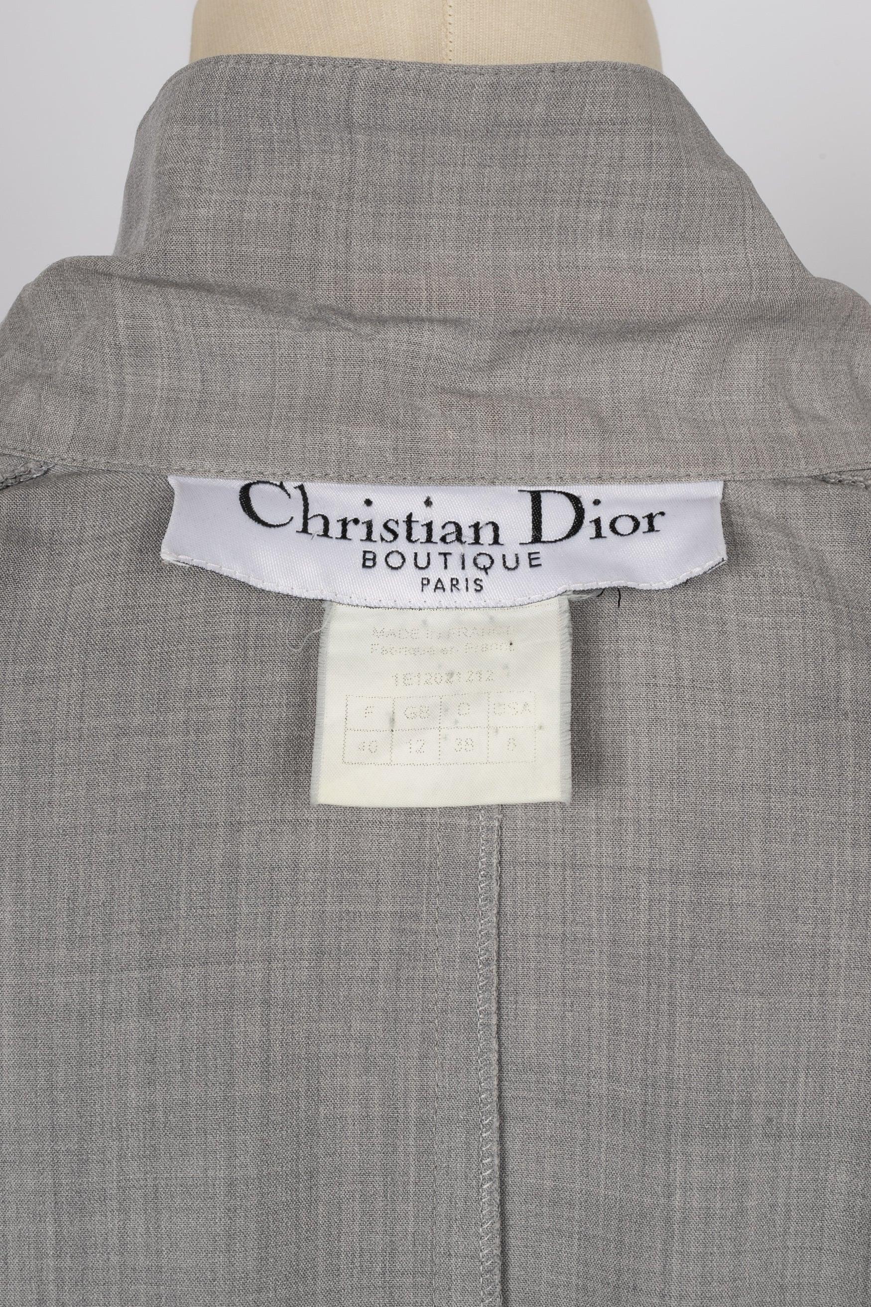 Dior Grey Blended Wool Short Jacket, 2001 For Sale 4