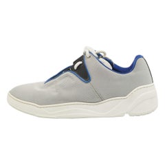 Dior Grey/Blue Canvas Lace Up Sneakers Size 43