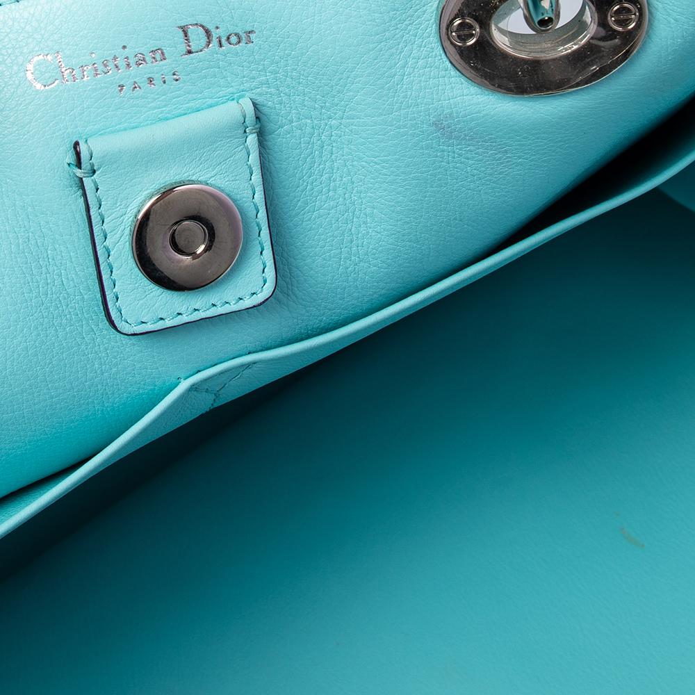 Dior Grey/Blue Leather Lady Dior Tote 5