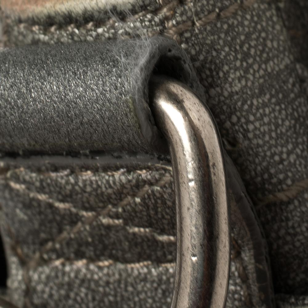 Graue Dior Cannage-Lederklappe Hobo 12