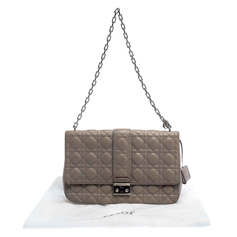 Dior Grey Cannage Leather Large Miss Dior Flap Bag 3