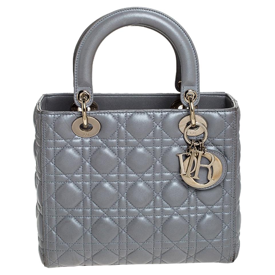 Dior White Woven Leather Lady Dior Avenue Tote at 1stdibs