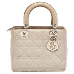 Dior Grey Cannage Leather Medium Lady Dior Tote Dior Grey Cannage Leather Medium Lady Dior Tote
