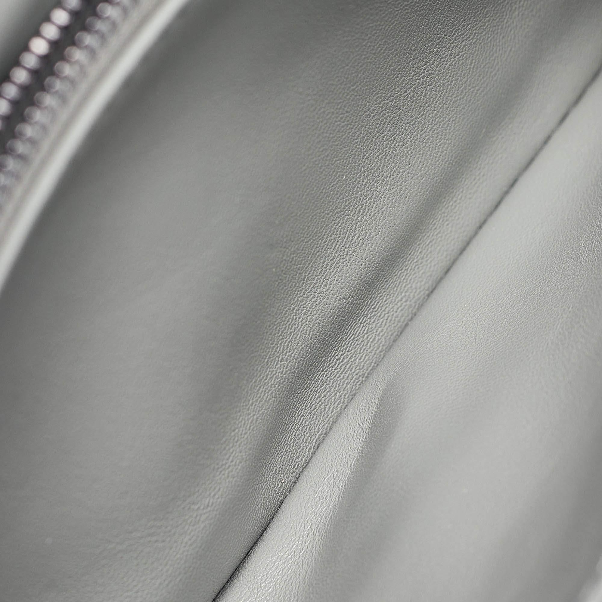 Dior Grey Cannage Leather Mini Caro Crossbody Bag For Sale 2