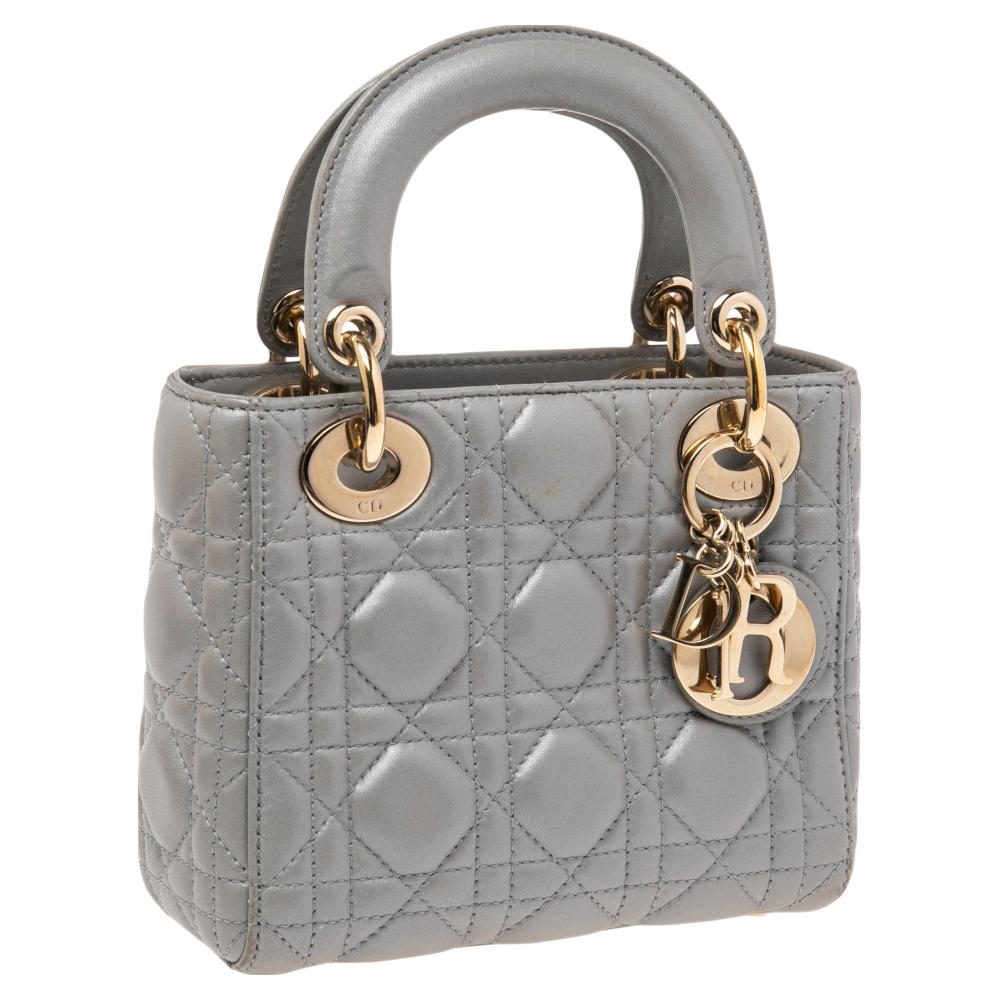 lady dior mini grey