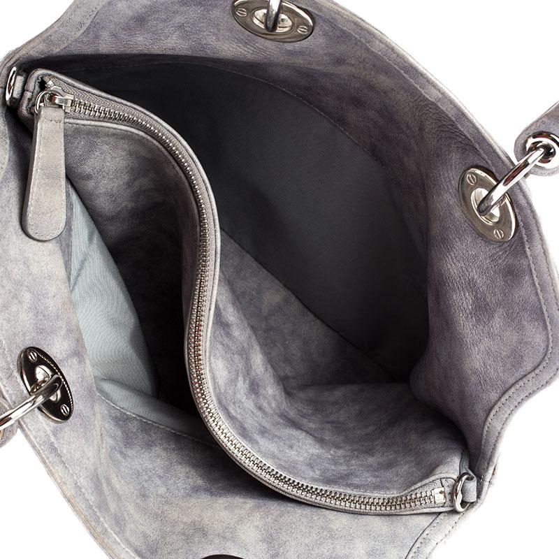 Dior Grey Cannage Quilted Leather Granville Tote 2