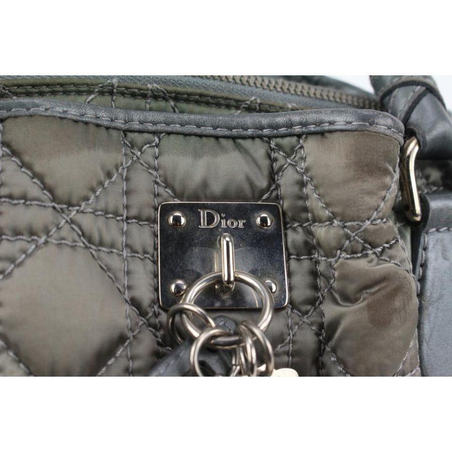 Dior Grey Cannage Quited Mini Lady Boston Braided Handle Bag 14da721 5