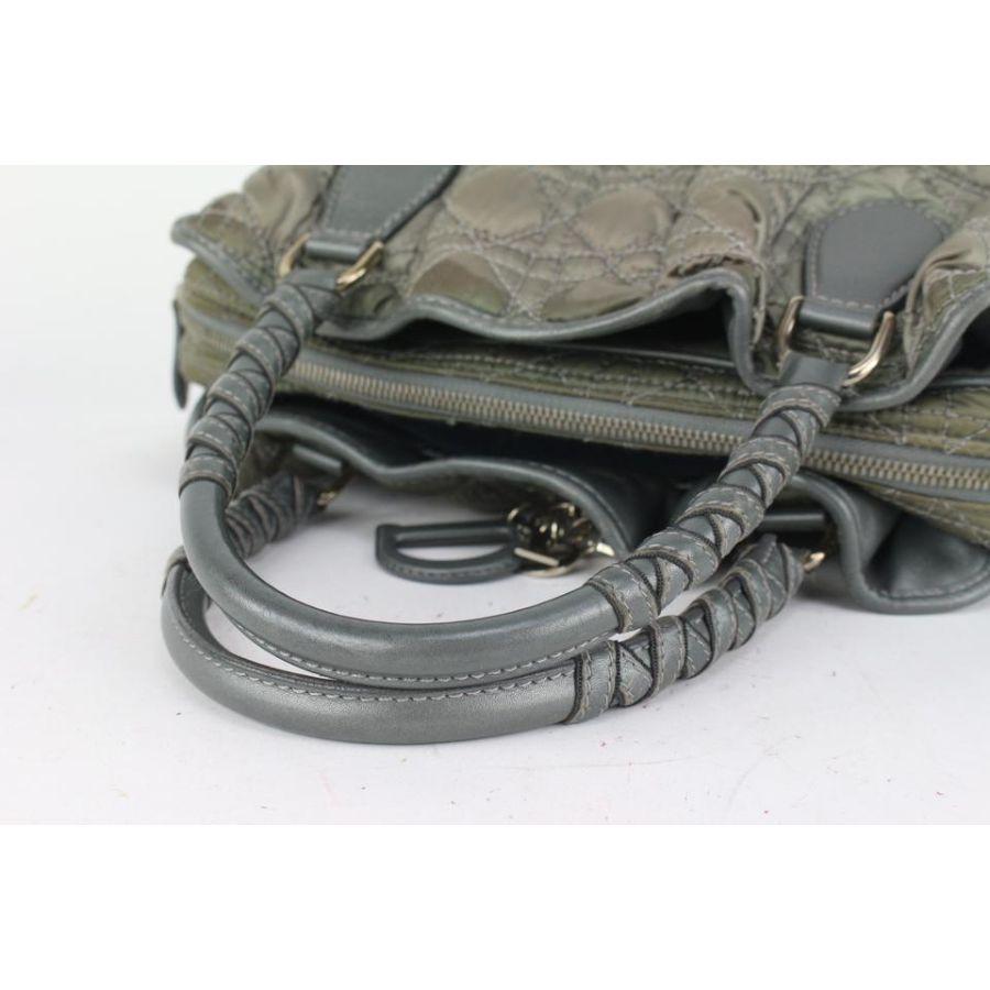Dior Grey Cannage Quited Mini Lady Boston Braided Handle Bag 14da721 1