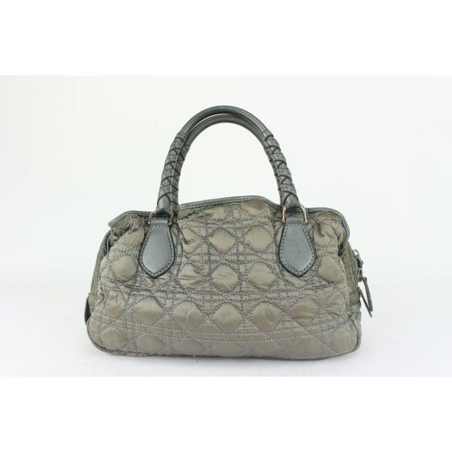 Dior Grey Cannage Quited Mini Lady Boston Braided Handle Bag 14da721 3