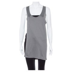 Dior Grey Cotton Open Asymmetric Tank Top S