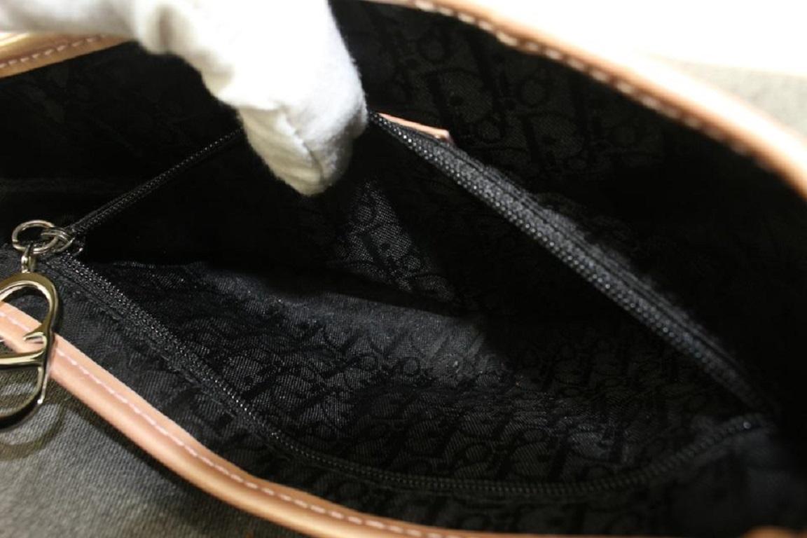 Dior Grey Denim Saddle Bag with Pink Trim 830da26 4