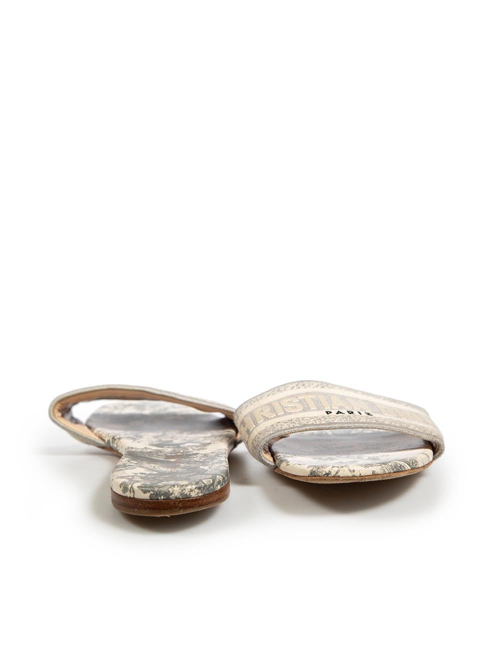 Beige Dior Grey Dway Toile de Jouy Slides Size IT 39