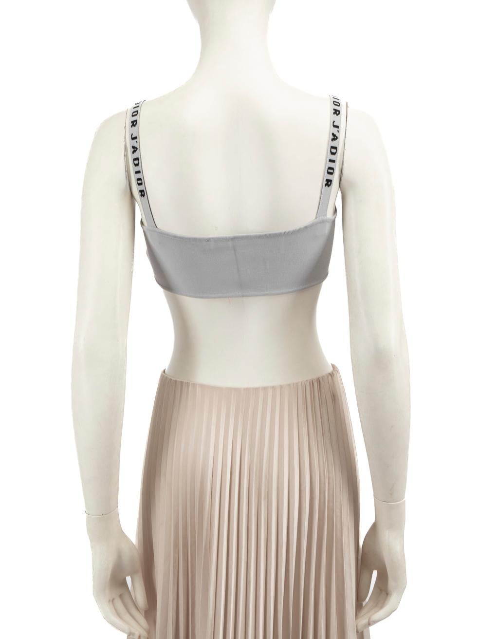 Gray Dior Grey J'adior Embroidered Logo Bralette Top Size S
