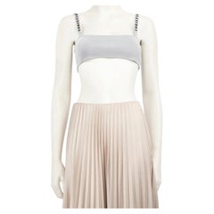 Dior Grey J‚Äôadior Embroidered Logo Bralette Top Size S