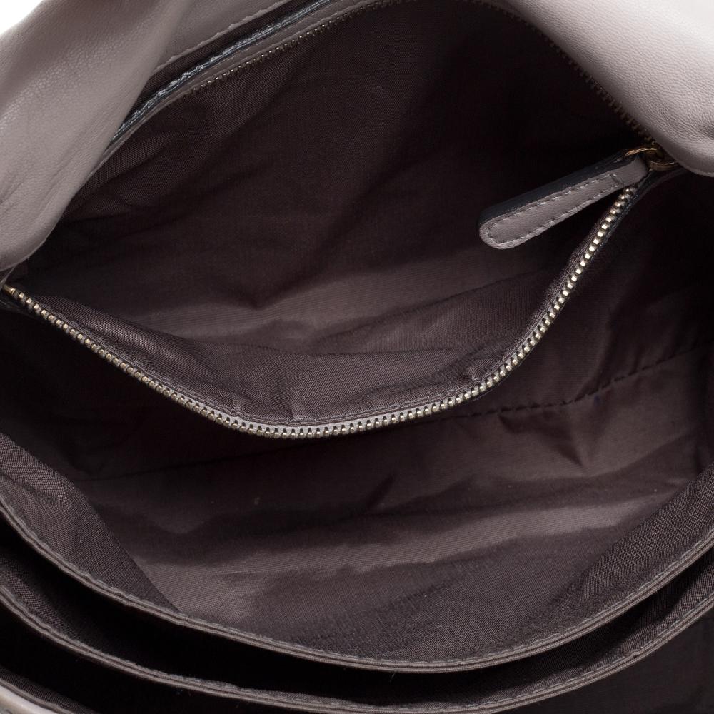 Women's Dior Grey Leather Delices Gaufre Flap Shoulder Bag