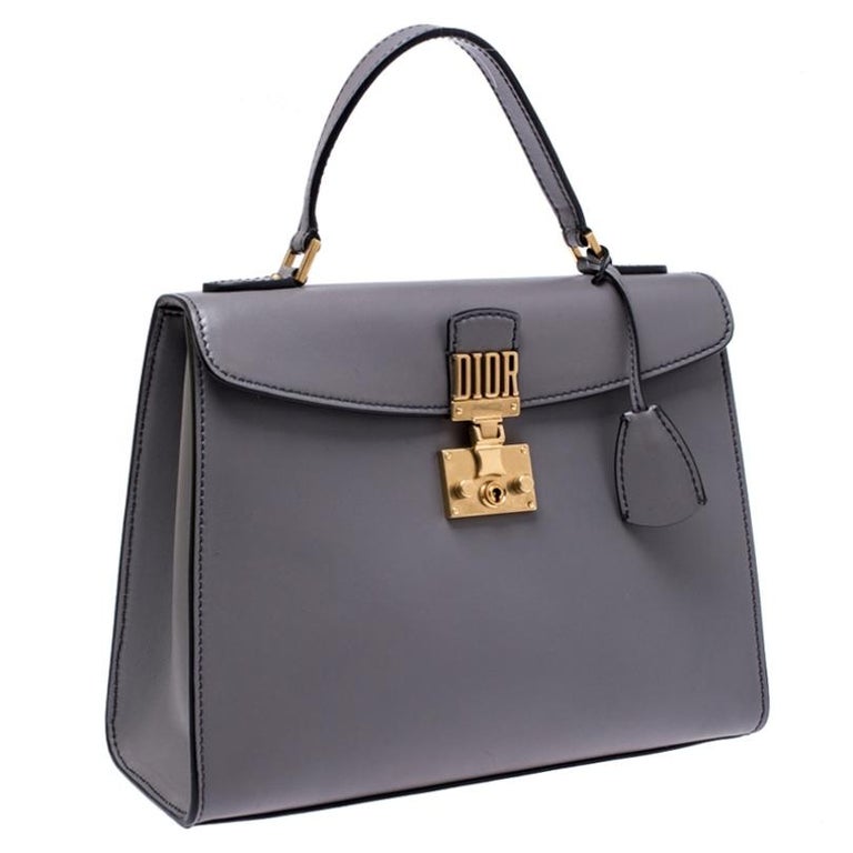 Dior Grey Leather Dior Addict Top Handle Bag For Sale at 1stDibs | dior ...