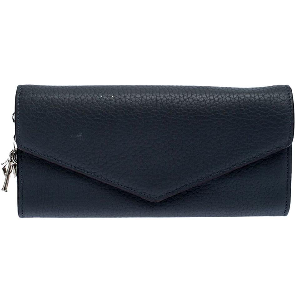 Dior Grey Leather Diorissimo Continental Wallet