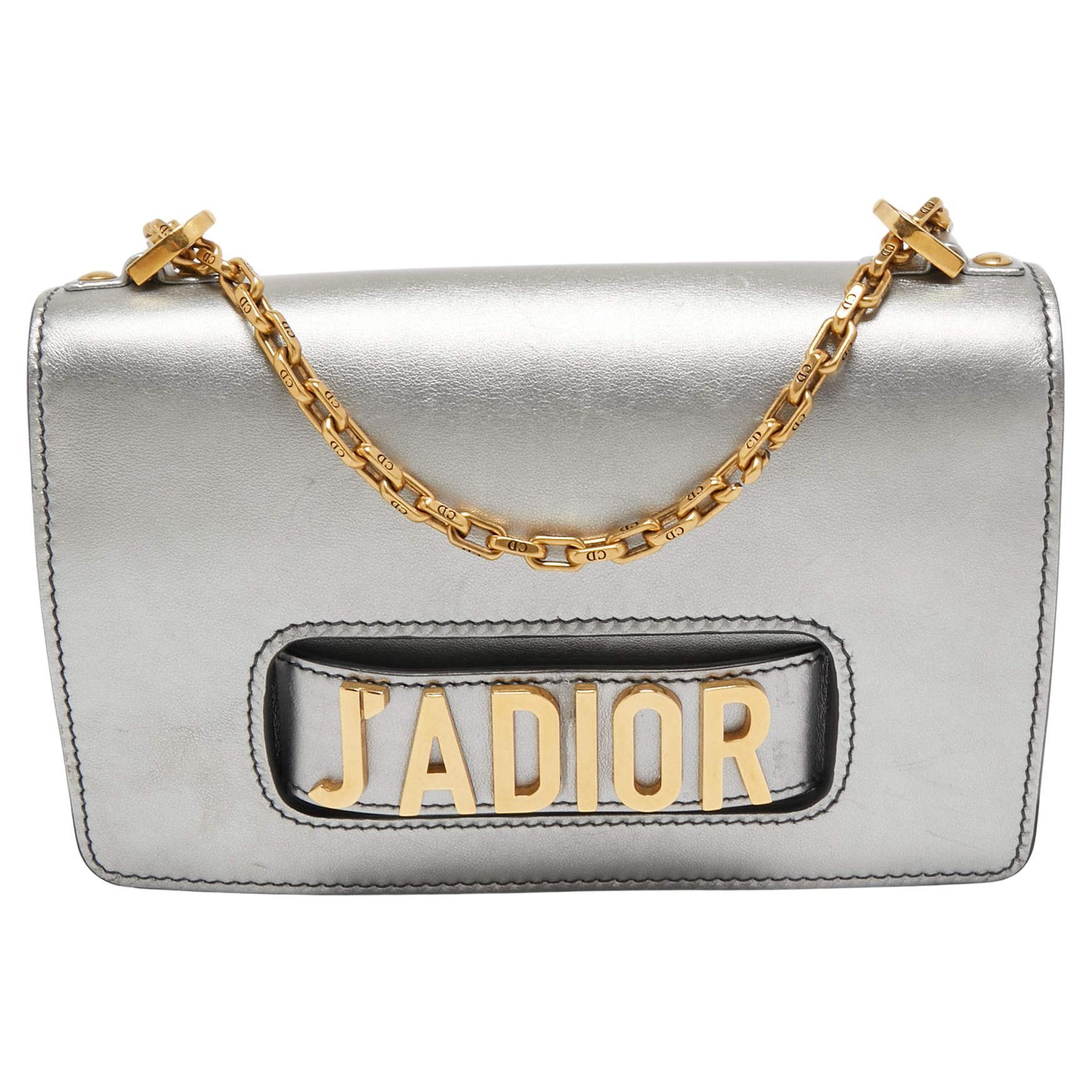 Dior Grey Leather J'adior Shoulder Bag