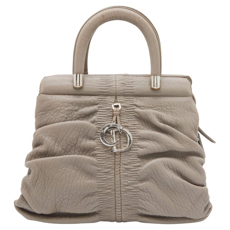 Christian Dior White and Grey Diorissimo Monogram Romantique Pochette Bag  with DB For Sale at 1stDibs