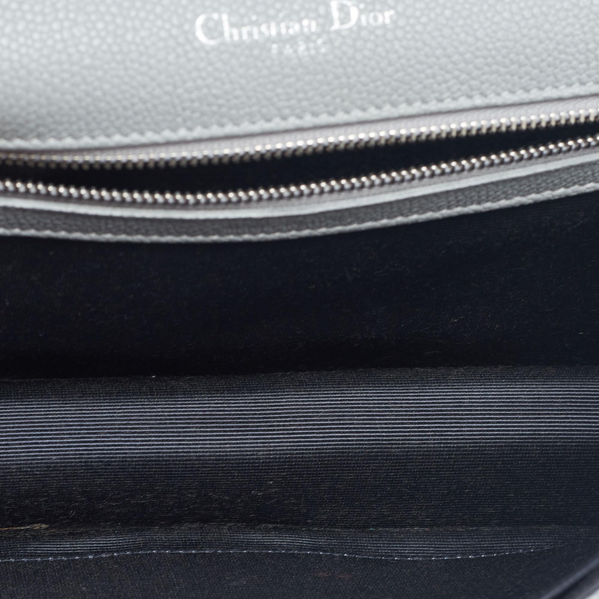 Dior Grey Leather Medium Diorama Flap Shoulder Bag 5
