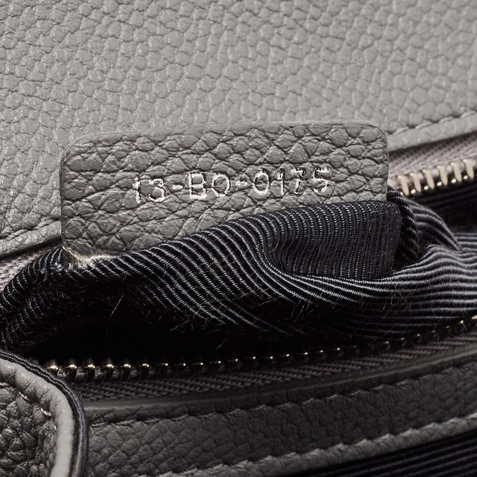 Dior Grey Leather Medium Diorama Flap Shoulder Bag For Sale 6
