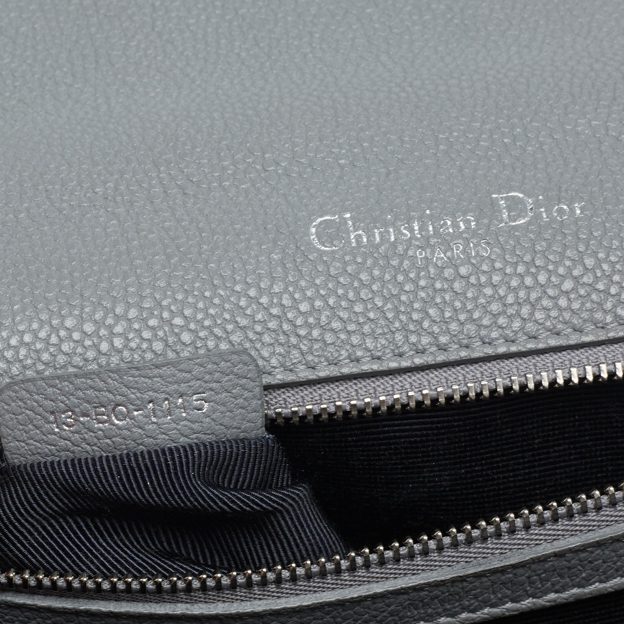 Dior Grey Leather Medium Diorama Flap Shoulder Bag 4