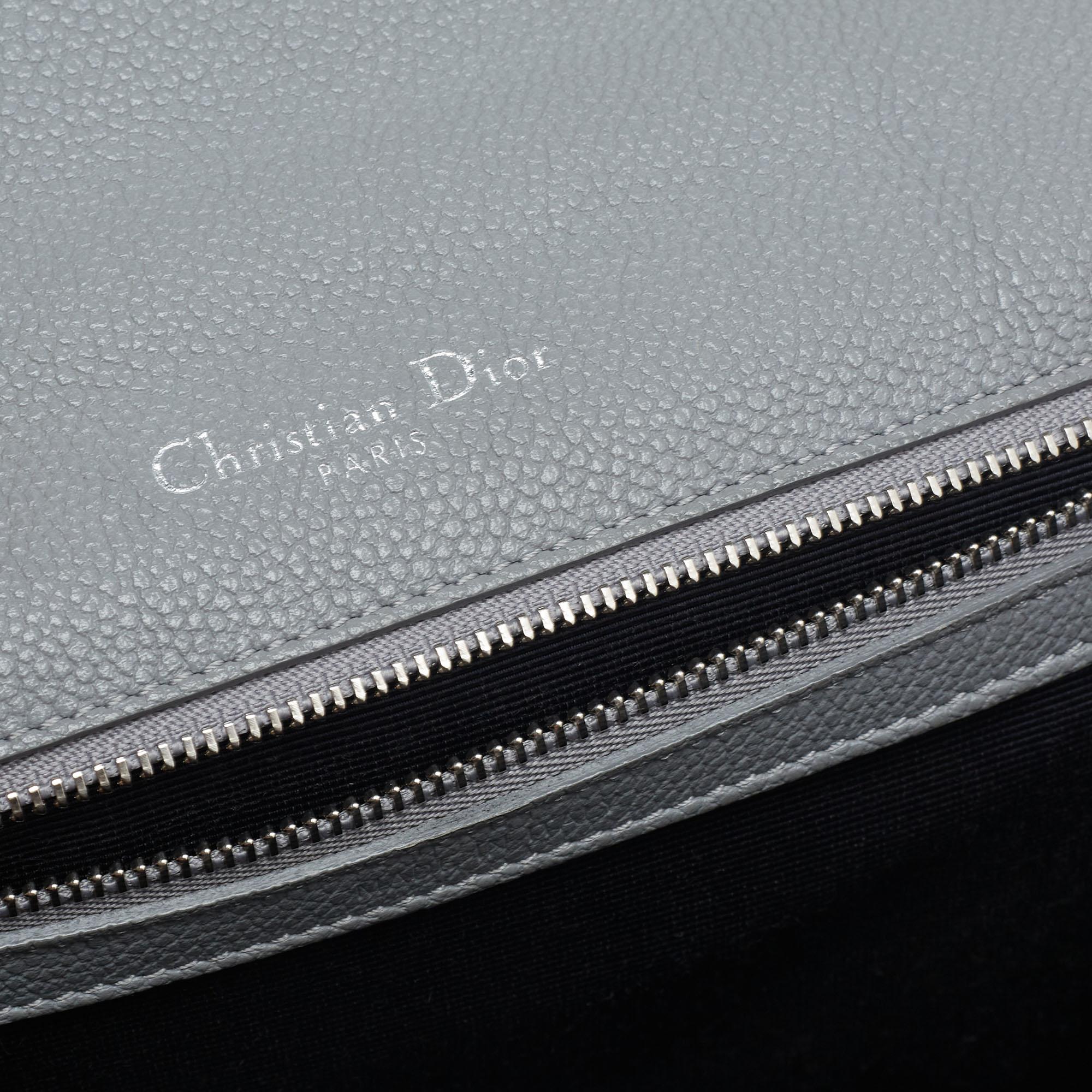 Dior Grey Leather Medium Diorama Flap Shoulder Bag 8