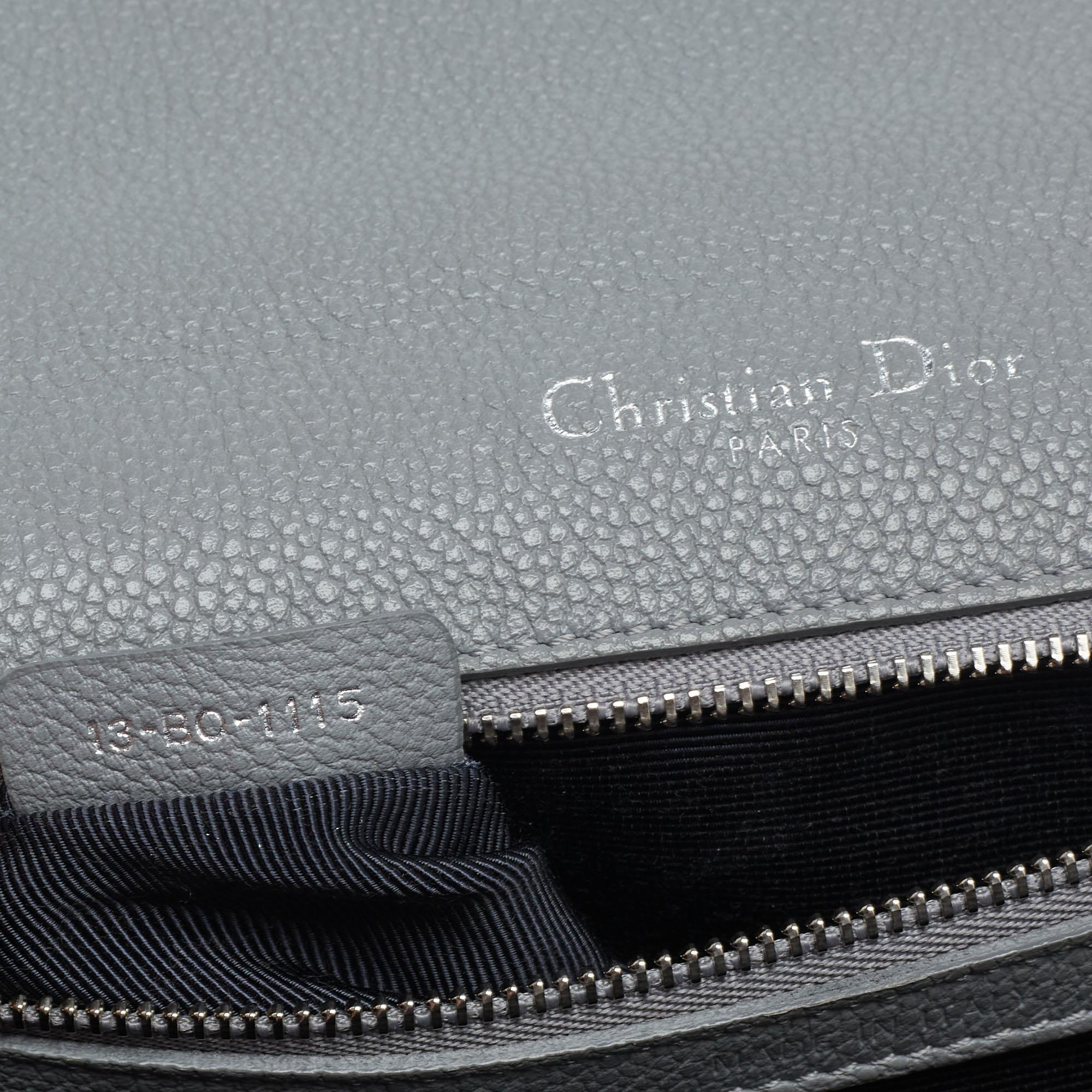 Dior Grey Leather Medium Diorama Flap Shoulder Bag 2