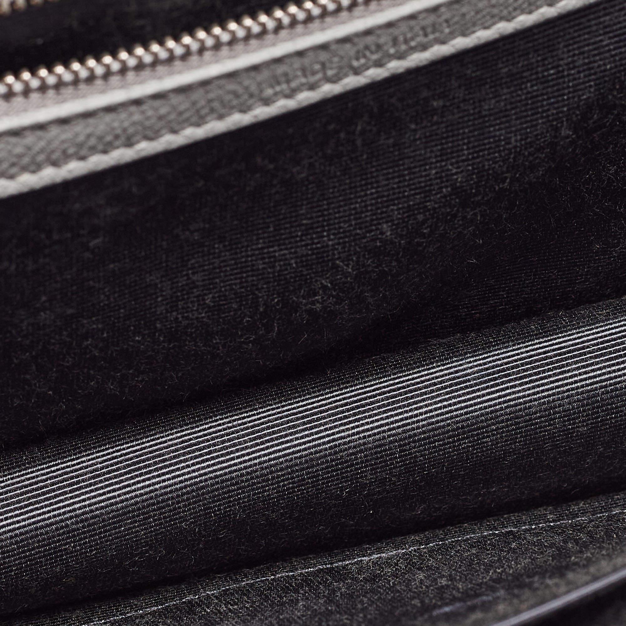 Dior Grey Leather Medium Diorama Flap Shoulder Bag For Sale 4