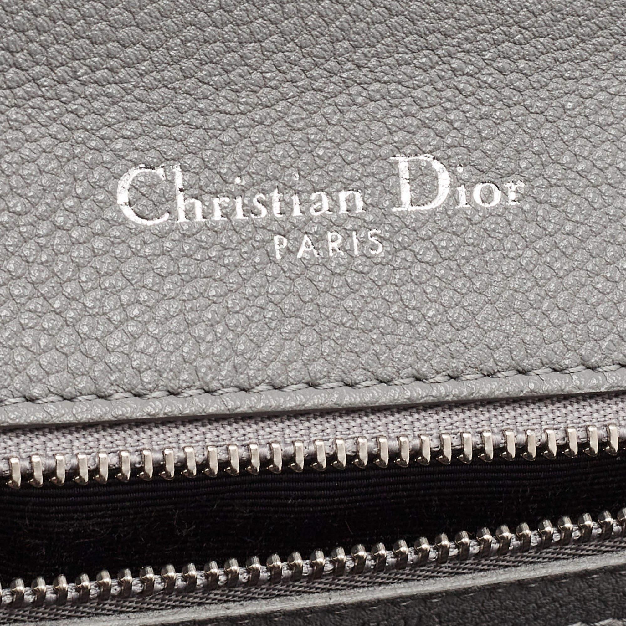 Dior Grey Leather Medium Diorama Flap Shoulder Bag 5