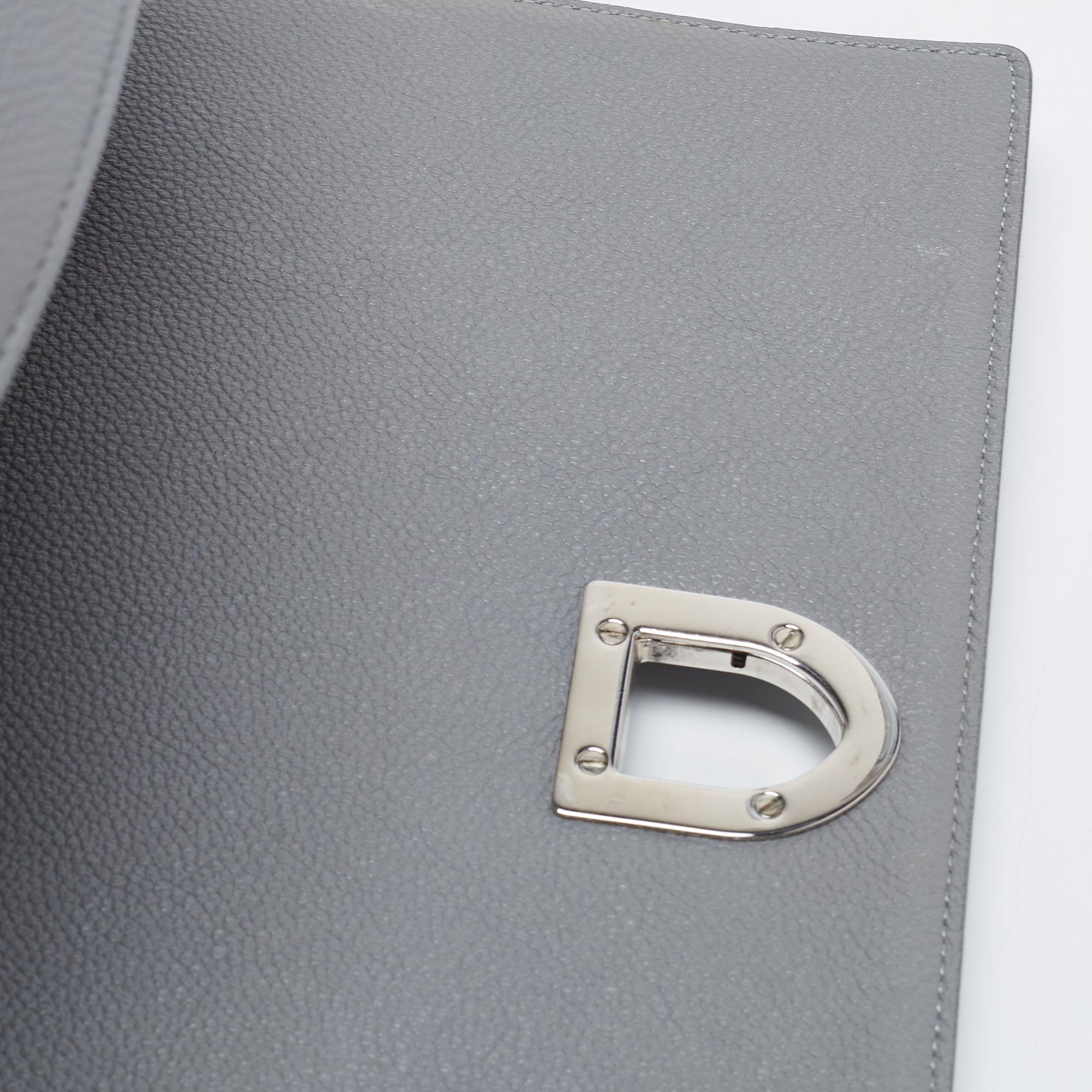Dior Grey Leather Medium Diorama Shoulder Bag 7