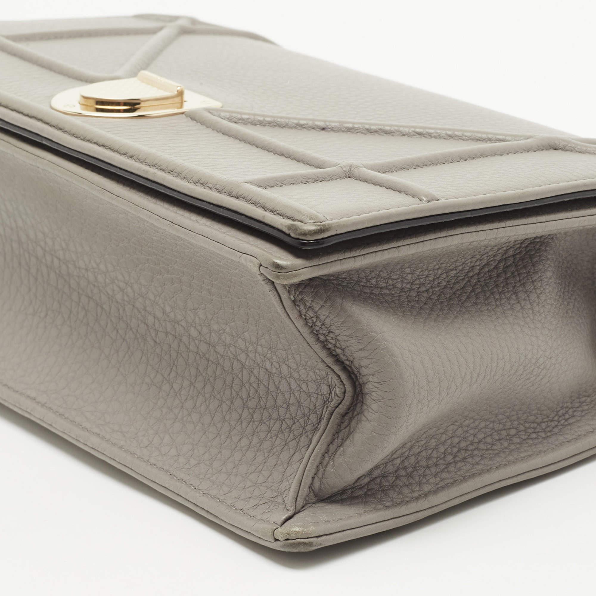 Dior Grey Leather Medium Diorama Shoulder Bag 6