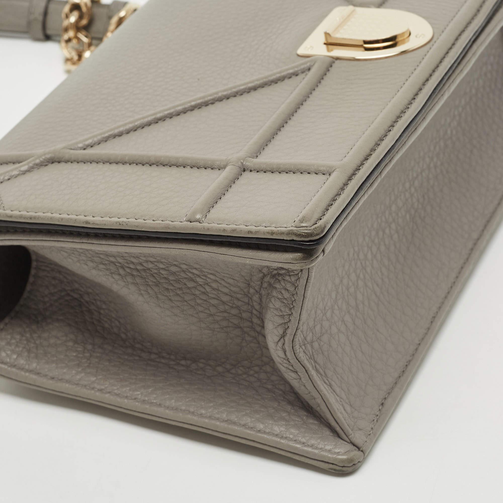 Dior Grey Leather Medium Diorama Shoulder Bag 4