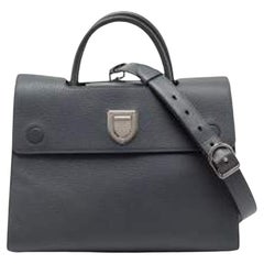 Dior Grey Leather Medium Diorever Top Handle Bag