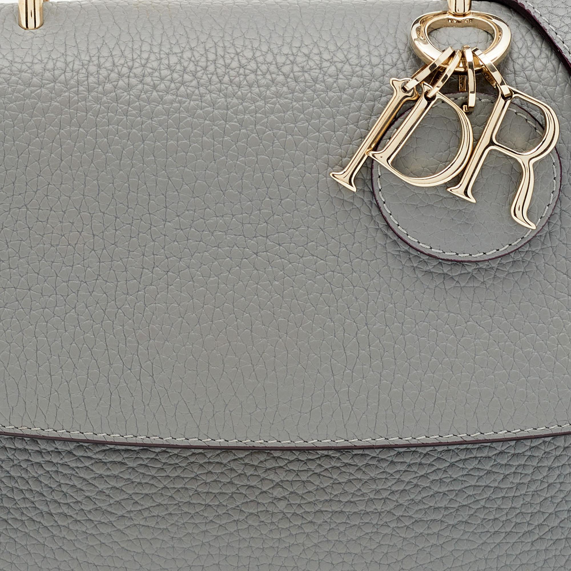 Dior Grey Leather Mini Be Dior Flap Bag 3