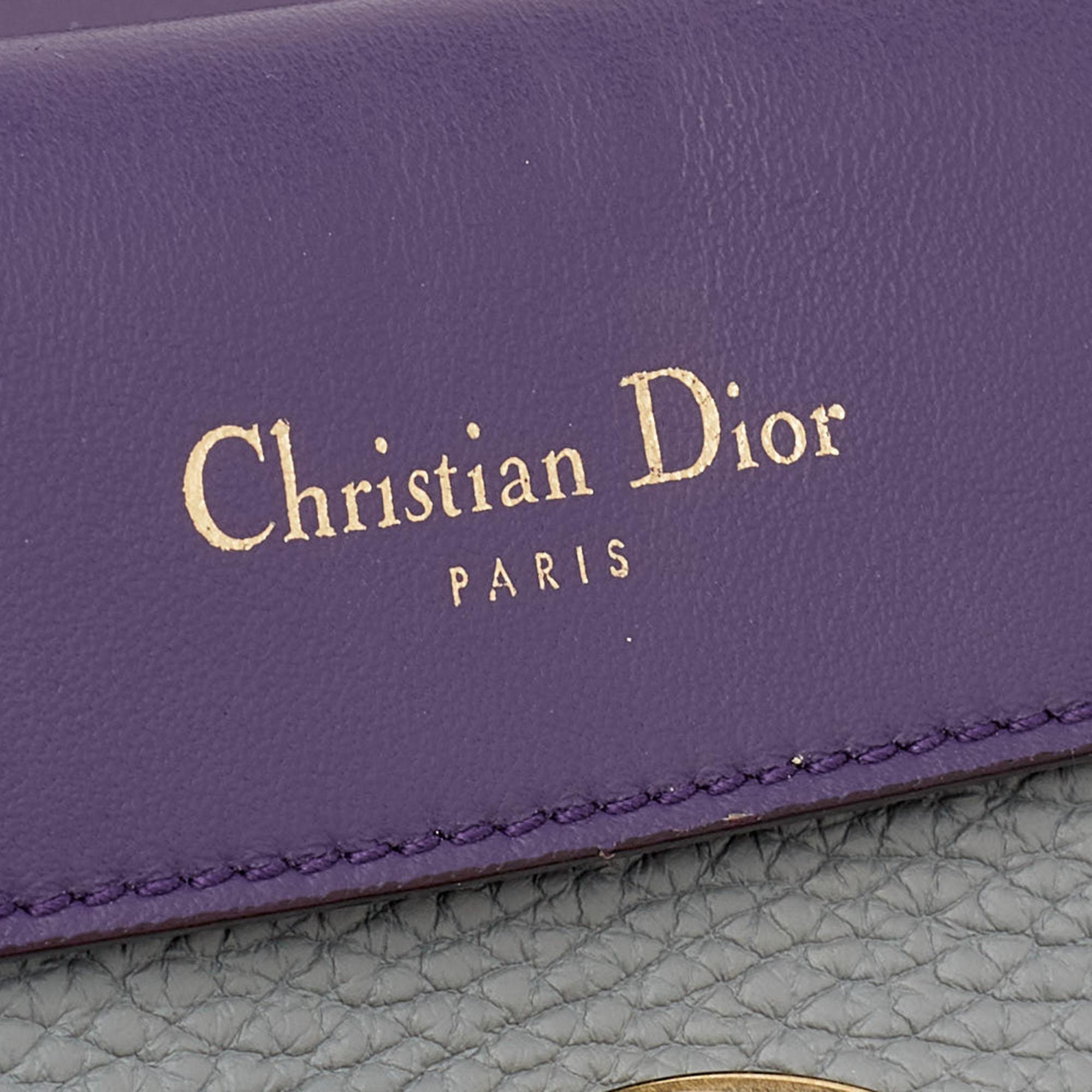 Dior Grey Leather Mini Be Dior Flap Bag 5