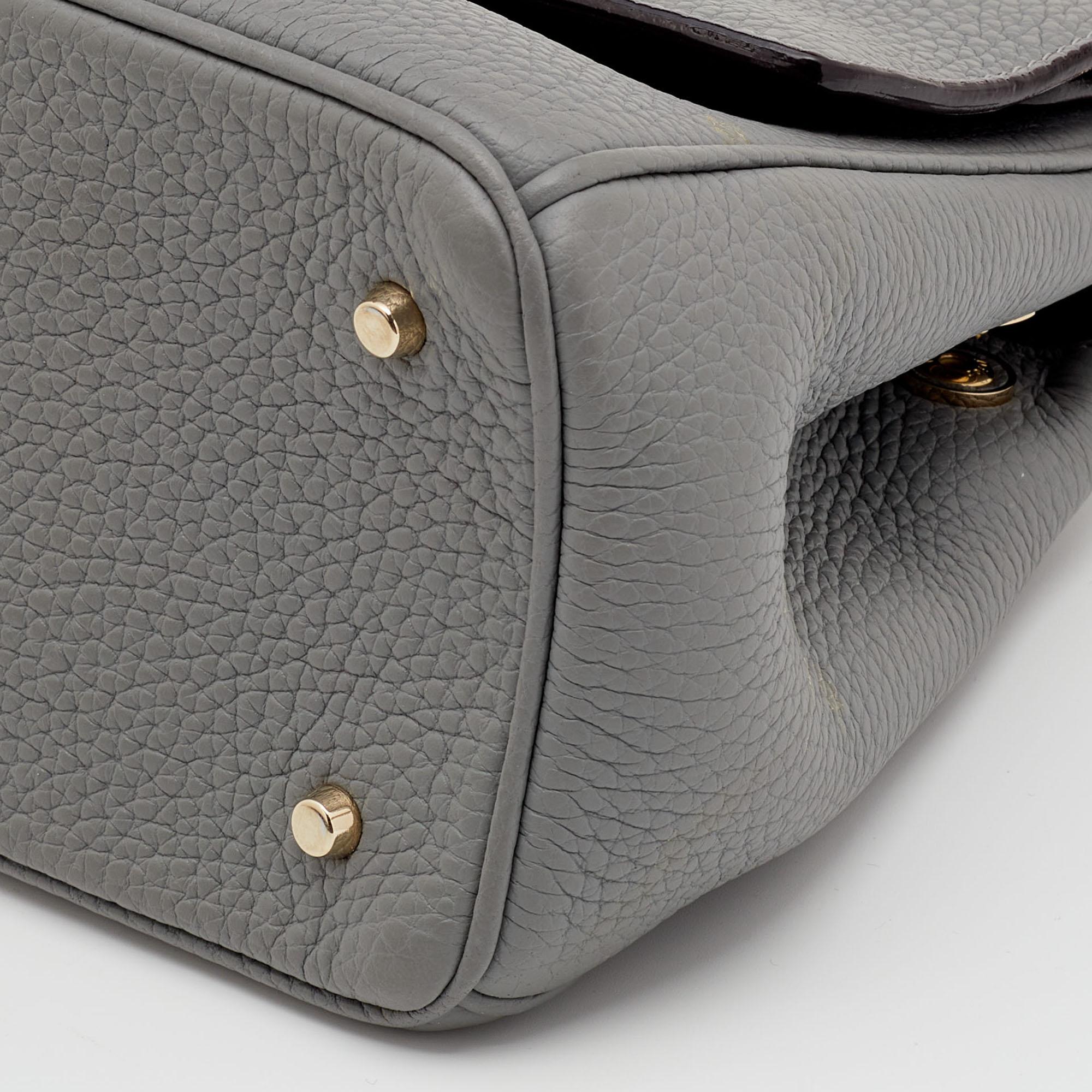 Gray Dior Grey Leather Mini Be Dior Flap Bag