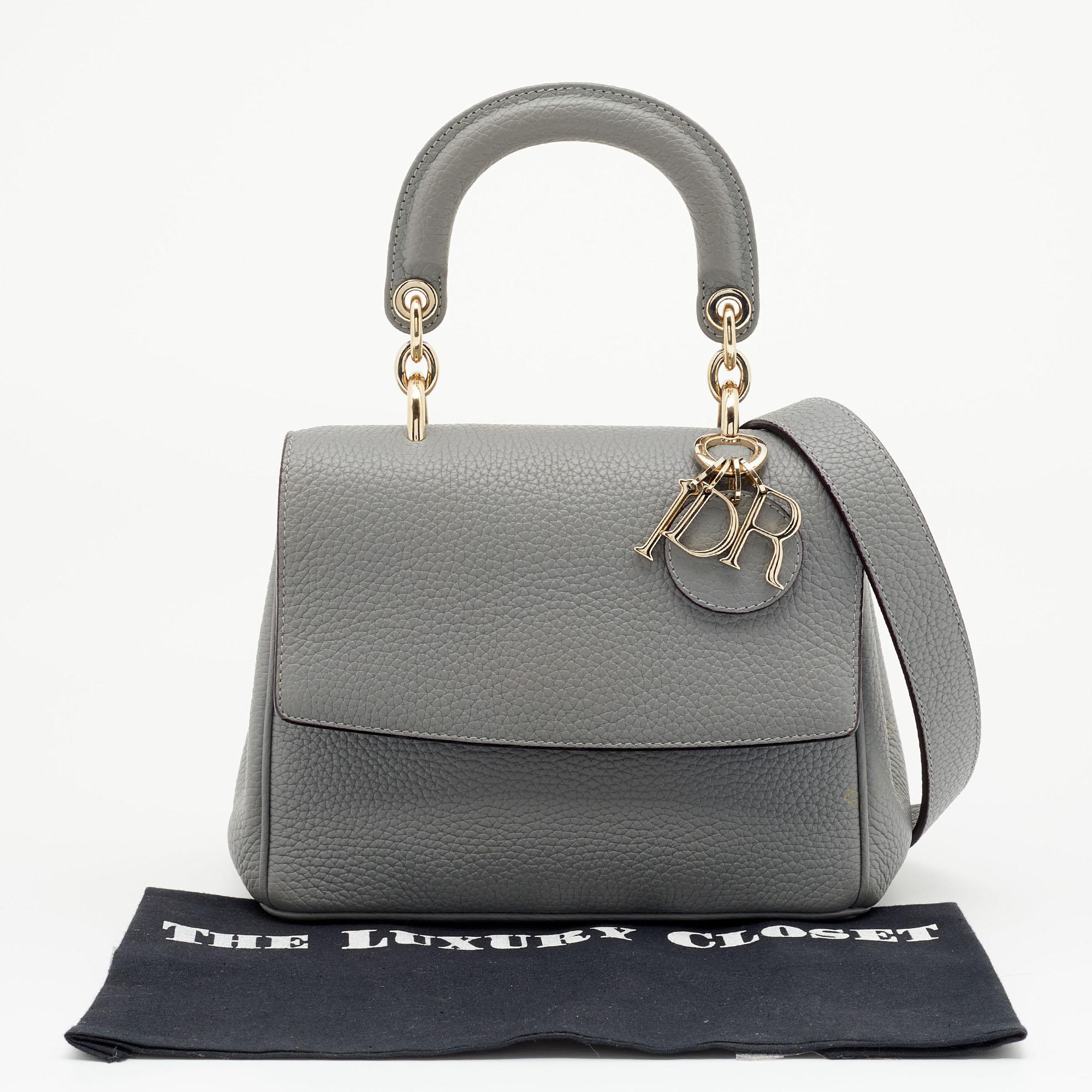 Dior Grey Leather Mini Be Dior Flap Bag 1