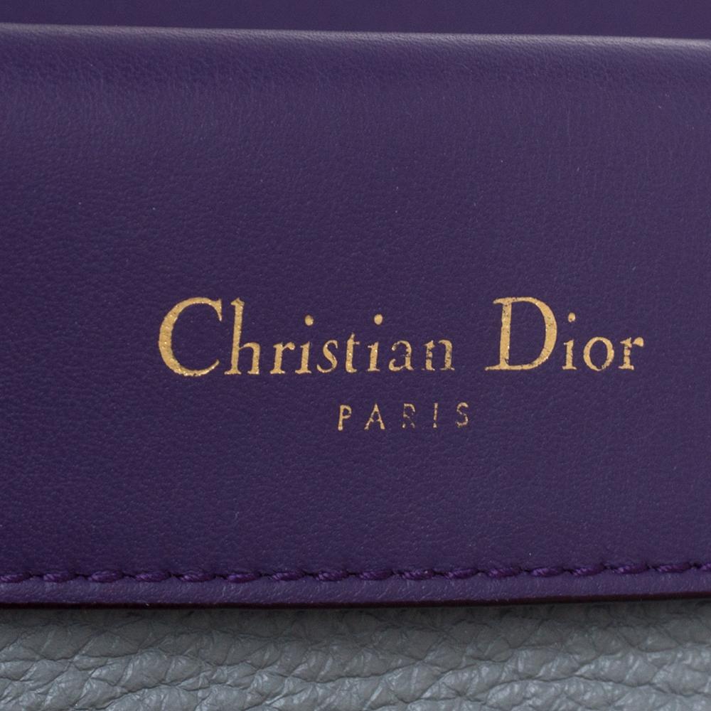 Dior Grey Leather Mini Be Dior Flap Top Handle Bag 2
