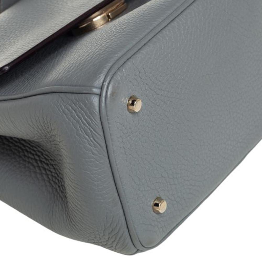 Dior Grey Leather Mini Be Dior Flap Top Handle Bag 3