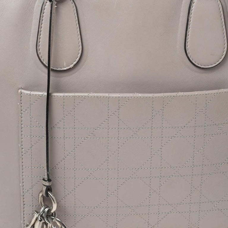 Dior Grey Leather Nappy Diaper Bag Dior
