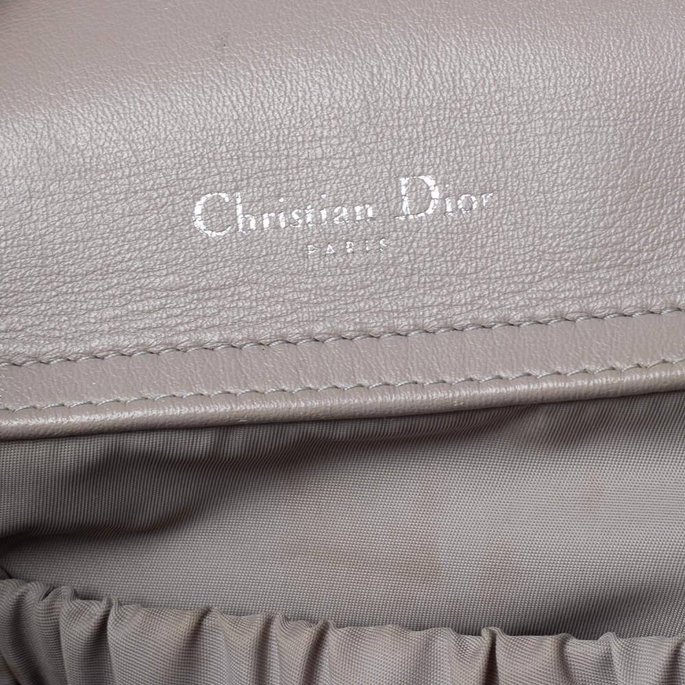 Dior Grey Leather Nappy Diaper Bag 10