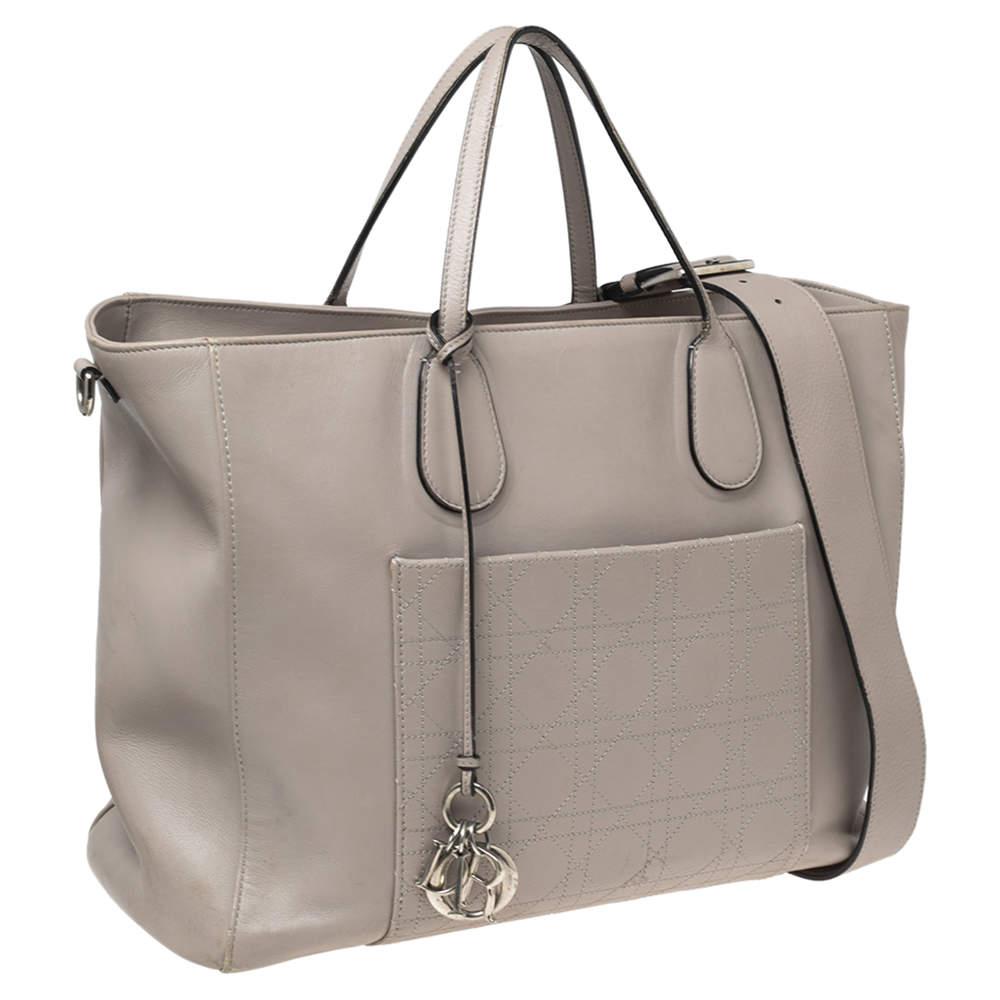 Dior Grey Leather Nappy Diaper Bag 1