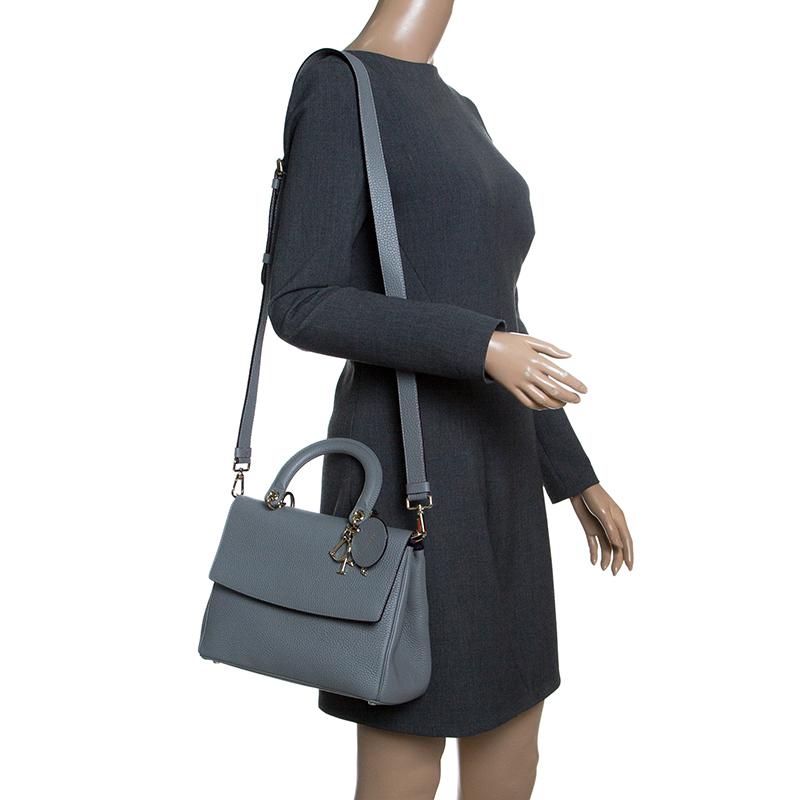 Dior Grey Leather Small Be Dior Shoulder Bag (Grau)